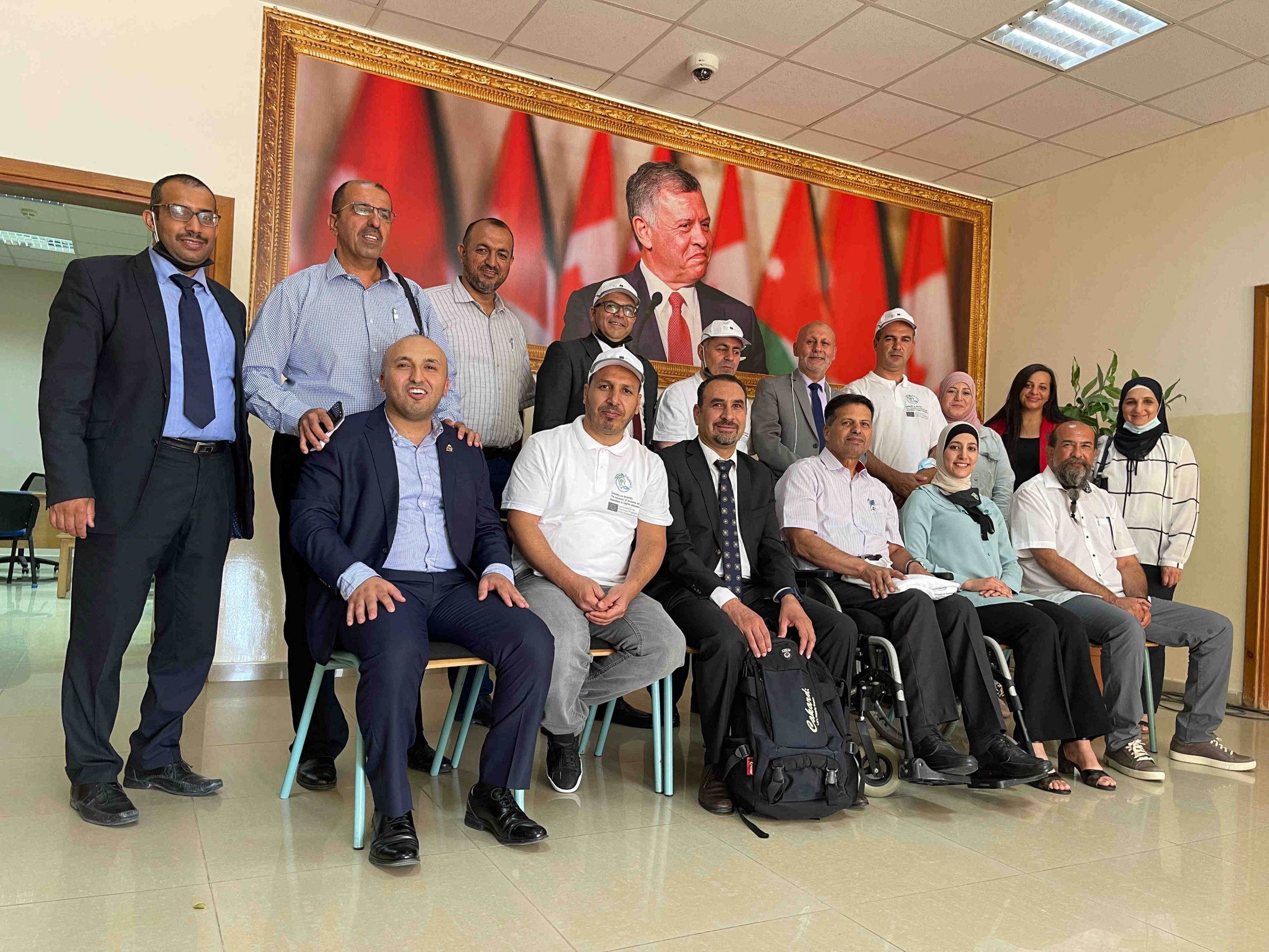 Management Meeting at University of Jordan -Aqaba Group picture with staff close