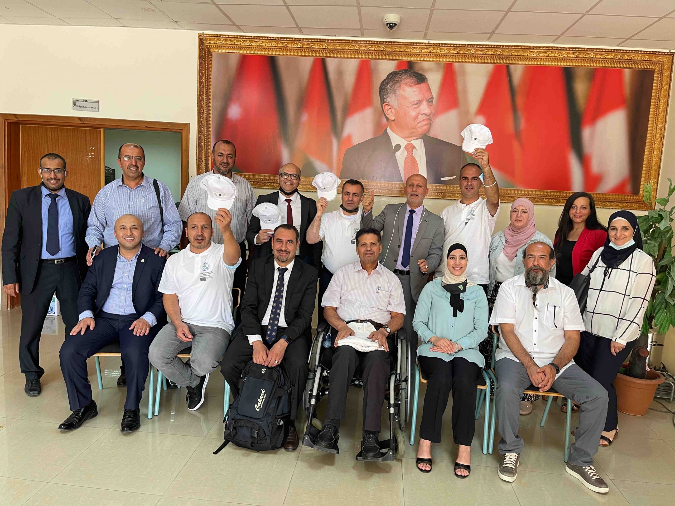 Management Meeting at University of Jordan Aqaba  with Caps up 