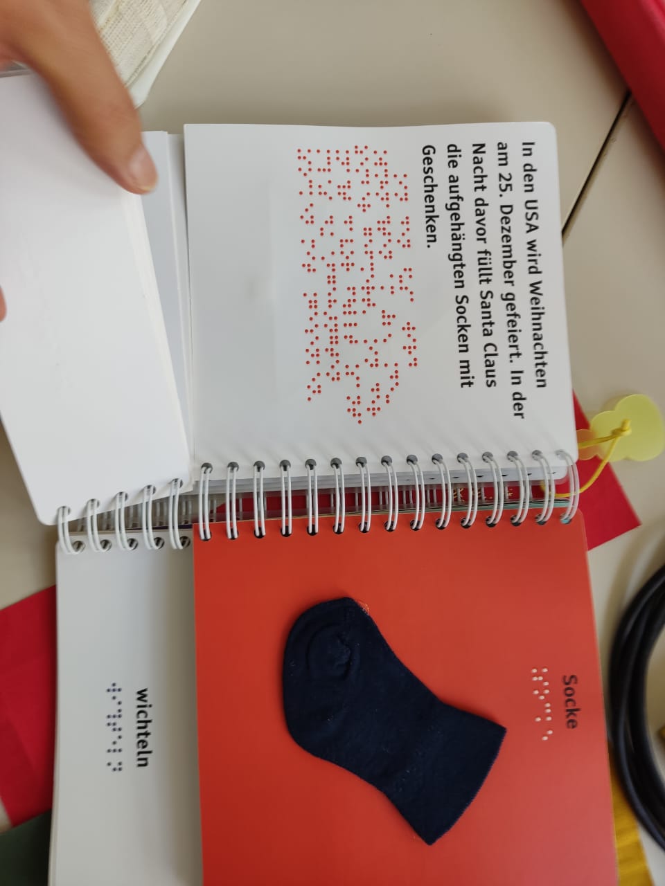 Learning book in Braille language at Leipzig German